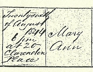 Mary Ann Dormer Birth Certificate 1844